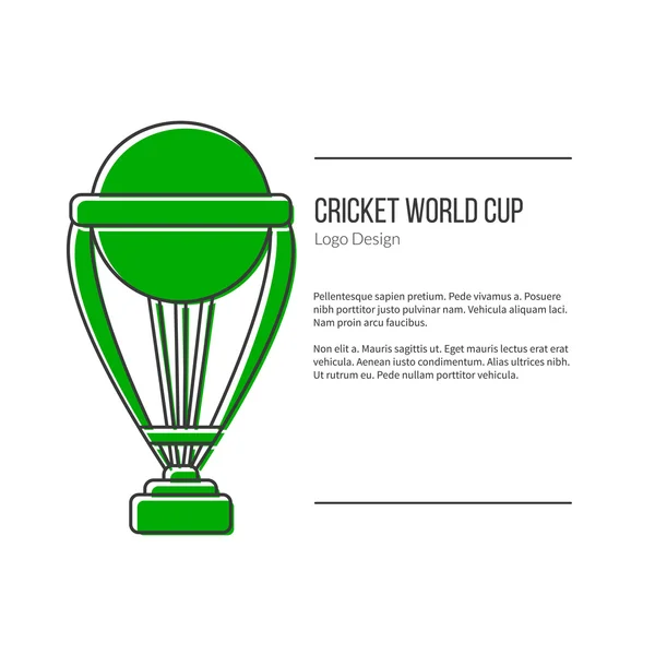 Cricket Sport Spiel Logo Design-Konzept — Stockvektor