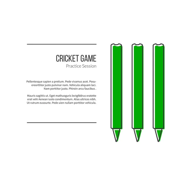 Cricket Sport Spiel Logo Design-Konzept — Stockvektor