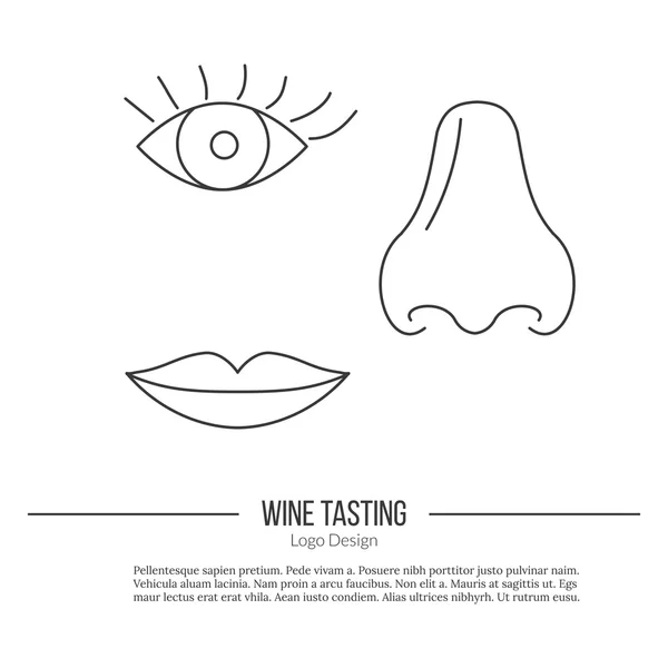 Concept van de wijnbouw, wijn proeverij grafisch ontwerp — Stockvector