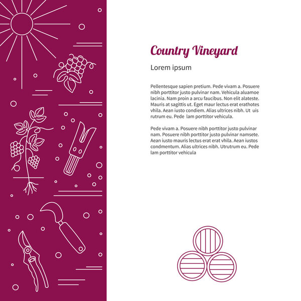 Winemaking, wine tasting graphic design concept