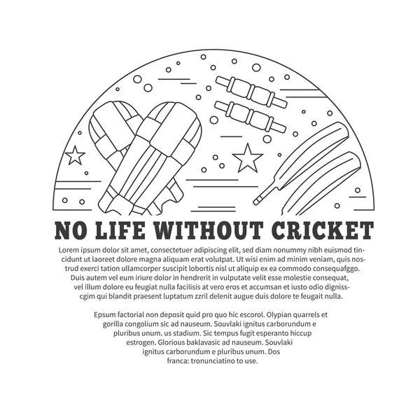 Концепция графического дизайна игры в крикет — стоковый вектор