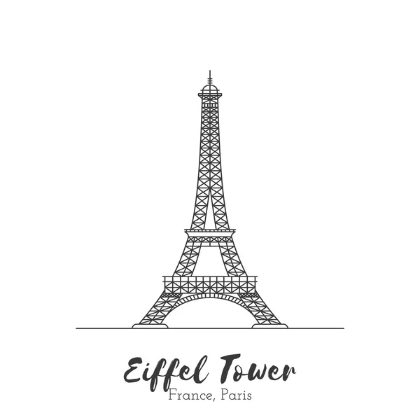 European landmark in thin line vector illustration