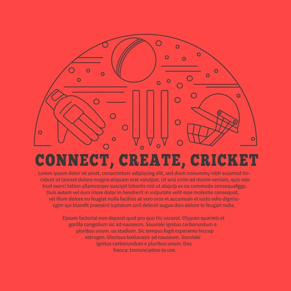 Cricket sport spel grafisch ontwerpconcept — Stockvector