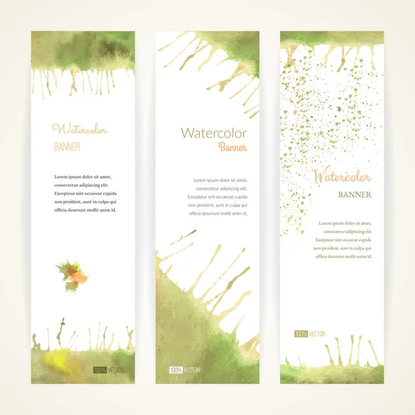 Set of watercolor banners — Stock Vector