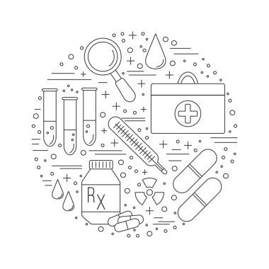 Tıbbi teşhis, check-up grafik tasarım konsepti