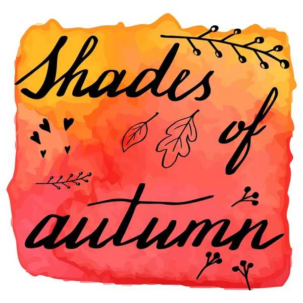 Autumn watercolor banner with hand lettering