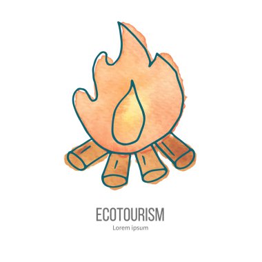 Suluboya doku vektör ekoturizm doodle