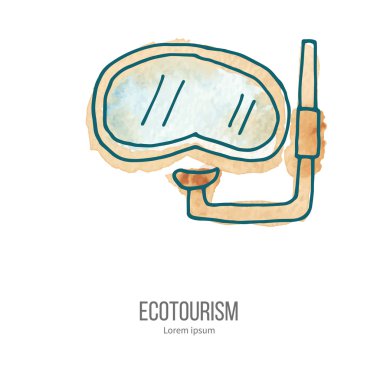 Suluboya doku vektör ekoturizm doodle