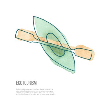 Suluboya doku vektör ekoturizm doodle