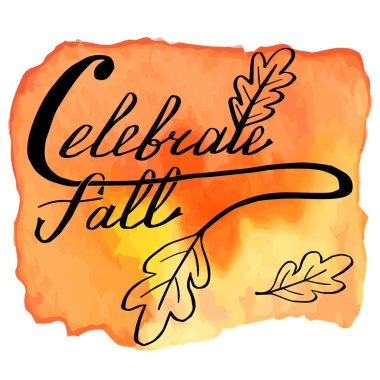 Sonbahar suluboya afiş el yazı ile