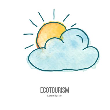 Suluboya doku vektör ekoturizm doodle