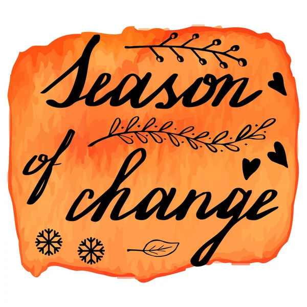 Banner de acuarela de otoño con letras de mano — Vector de stock