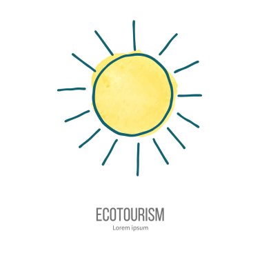 Suluboya doku vektör ekoturizm doodle