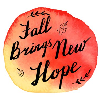 Sonbahar suluboya afiş el yazı ile