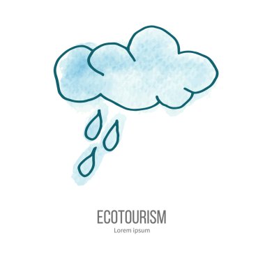Suluboya doku vektör ekoturizm doodle