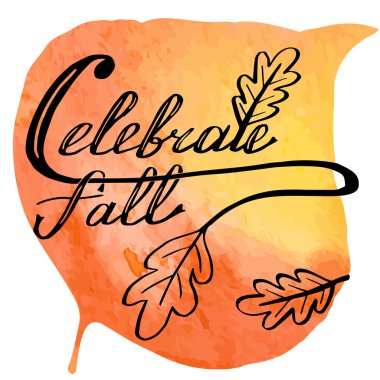 Sonbahar suluboya afiş el yazı ile