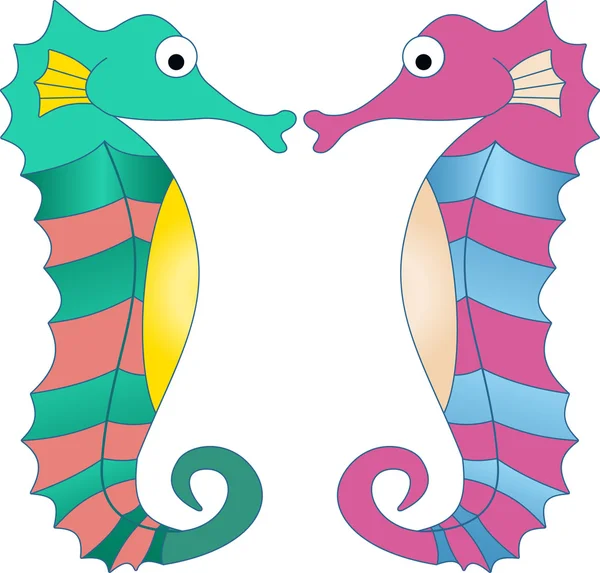 Colorful Seahorses — Stock Vector