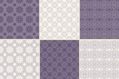 Set of vector seamless patterns with traditional Arabic ornament