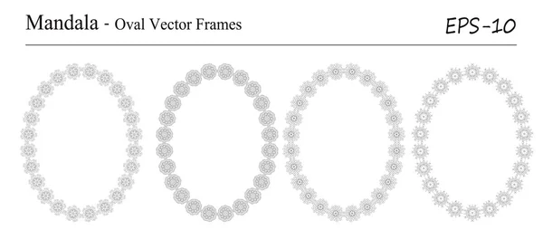 Set of four Mandala vector frames — Stock Vector
