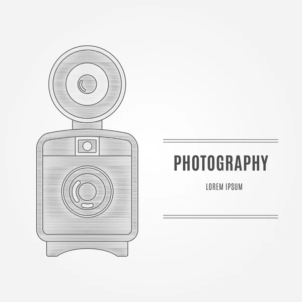 Vieille caméra - élément d'identité de marque, isolé sur backgr blanc — Image vectorielle