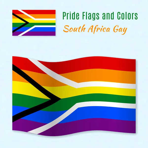 Bandiera gay orgoglio del Sud Africa con combinazione di colori corretta — Foto Stock