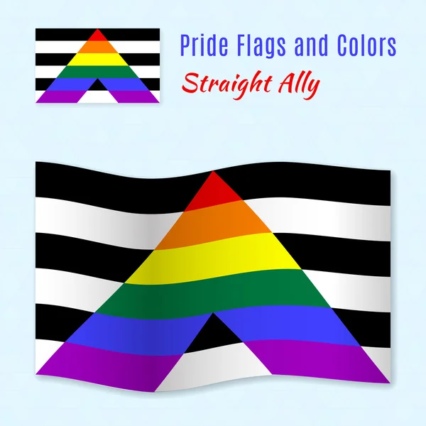 Bandiera dell'orgoglio degli Alleati dritti con combinazione di colori corretta — Foto Stock