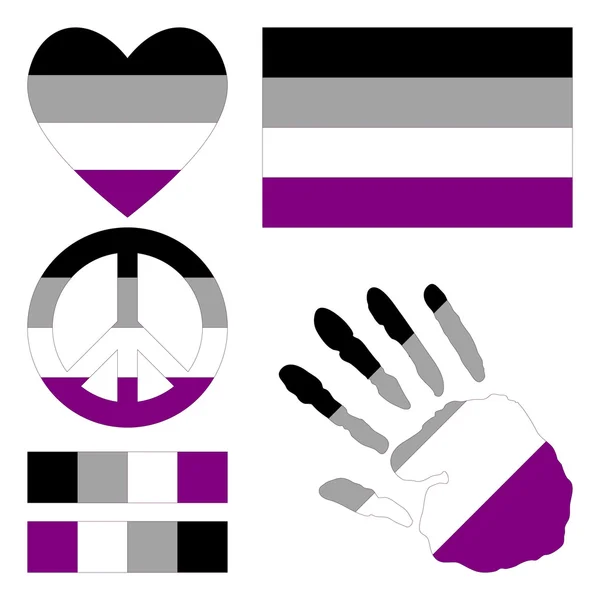 Asexual pride design elements. — Zdjęcie stockowe