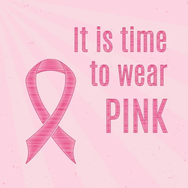 Рожева стрічка поінформованості про рак молочної залози з натхненними цитатами . — стокове фото