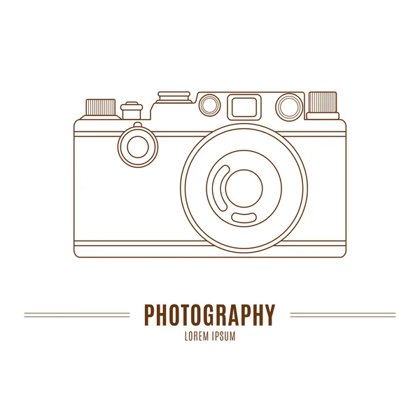 Old camera - branding identity element, isolated on white backgr — Stock Photo, Image