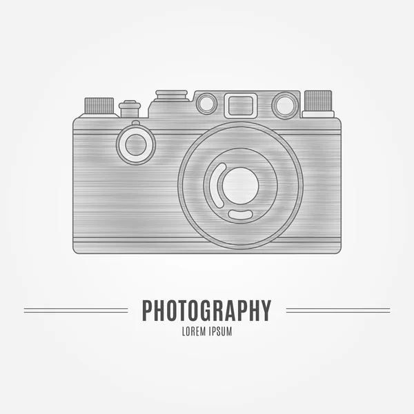 Oude camera - branding identiteitselement, geïsoleerd op witte backgr — Stockfoto