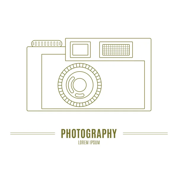 Old camera - branding identity element, isolated on white backgr — Stock Photo, Image