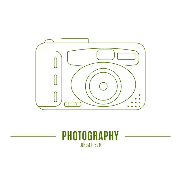Old camera - branding identity element, isolated on white backgr — Stock Photo, Image