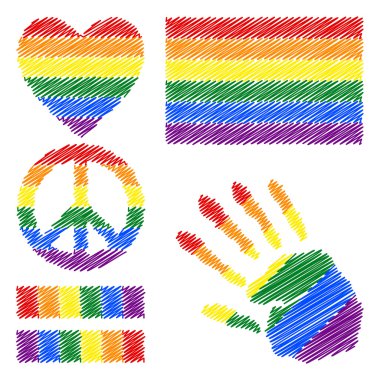 Collection of gay culture symbols.