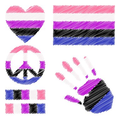Genderfluid pride design elements.