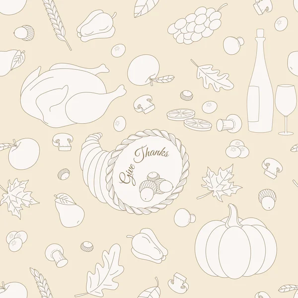 Set of hand drawn Thanksgiving elements — Stock Vector