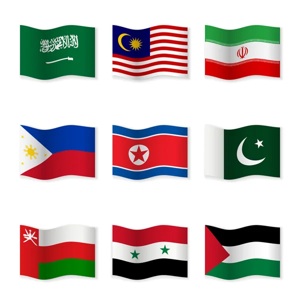 Flaggen verschiedener Länder schwenken 5 — Stockvektor