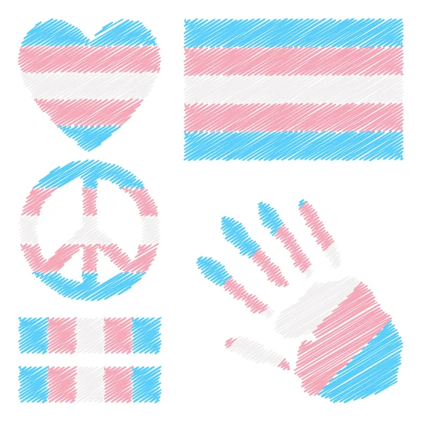 Transgender pride design elements. — Stok Vektör