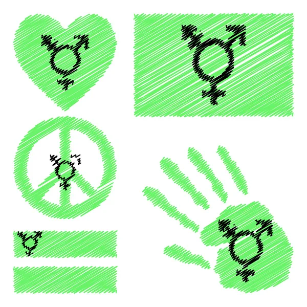 Israeli transgender and genderqueer pride design elements. — Stock Vector