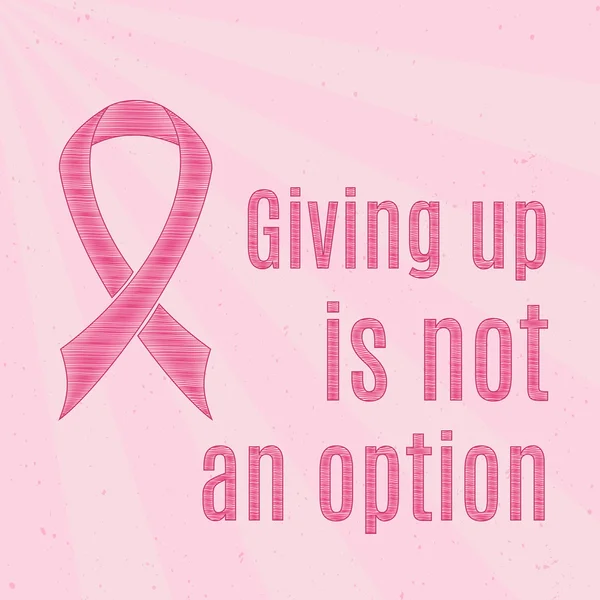 Breast cancer background with inspirational quotes — Stok Vektör