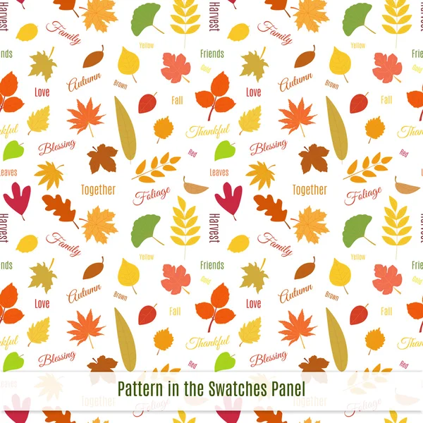 Realistic autumn leaves seamless pattern — Stock Vector