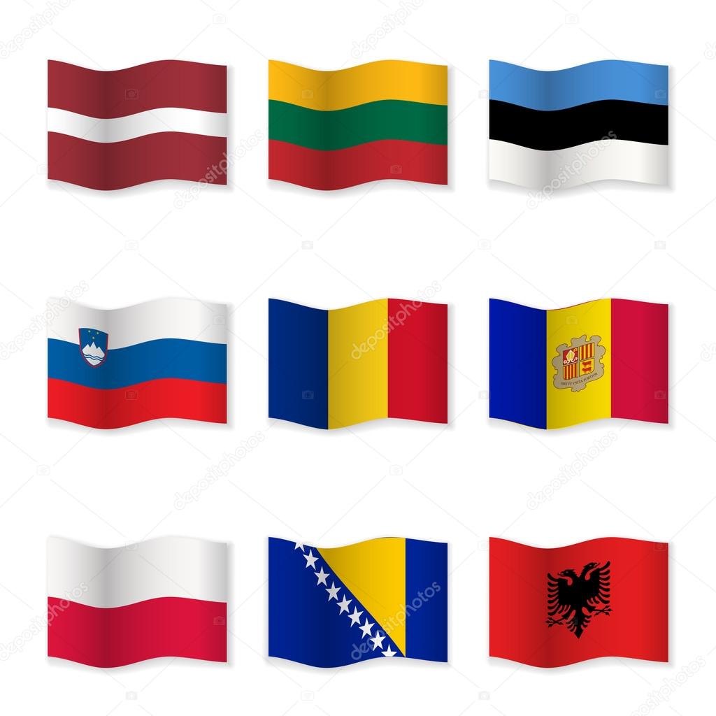 Waving flags of different countries 8