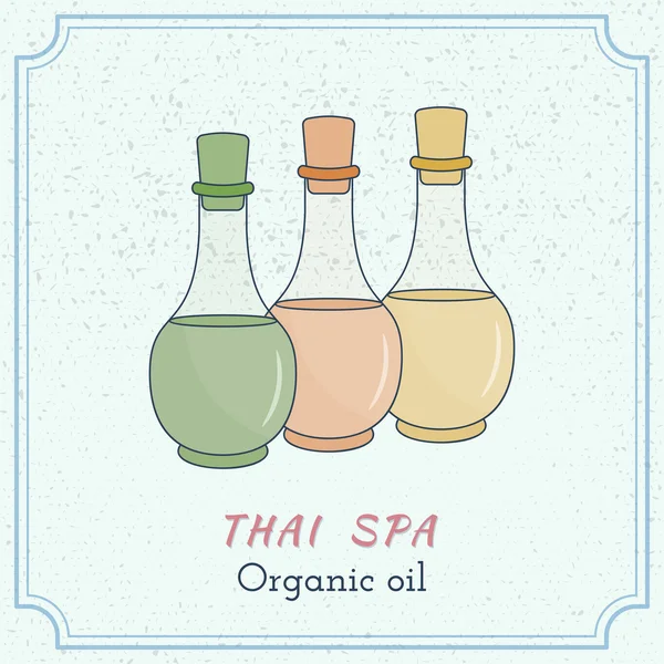 Massaggio tailandese disegnato a mano ed elementi di design spa . — Vettoriale Stock