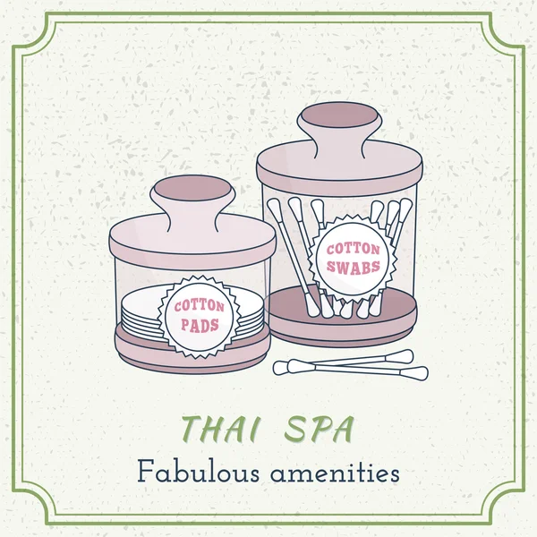 Massagem tailandesa desenhada à mão e elementos de design de spa . — Vetor de Stock