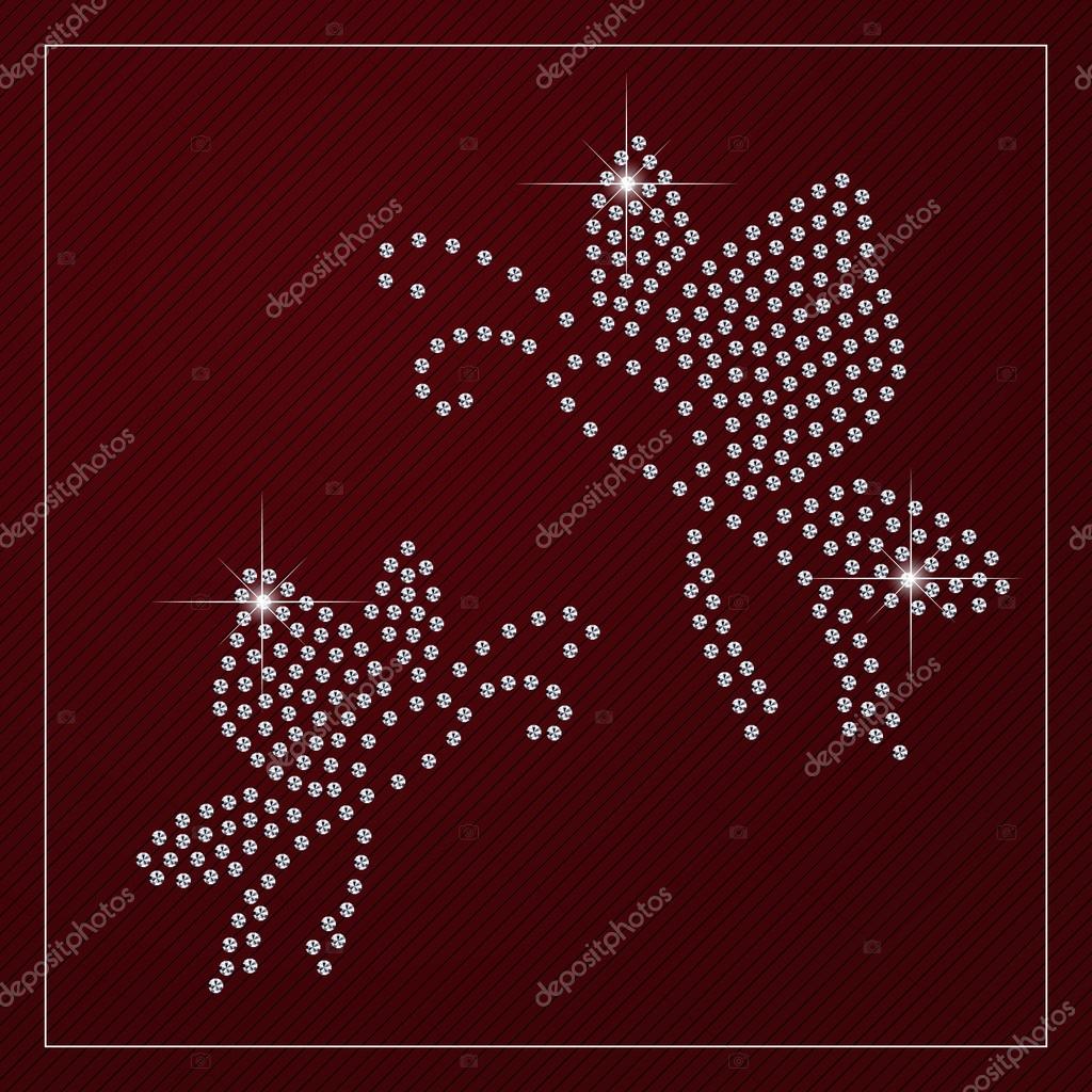 Shimmering diamond luxury butterflies. Mother and child. Glamour design element. Branding identity, logo design concept. Isolated high quality vector graphic. Clean, modern and elegant style design.
