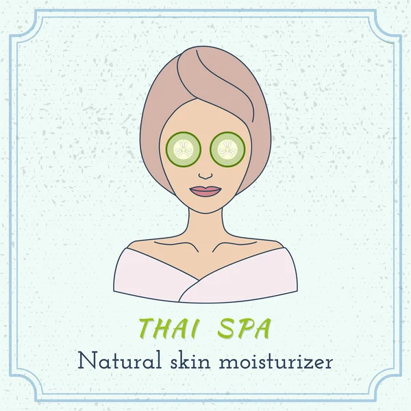 Mujer con máscara de spa — Vector de stock