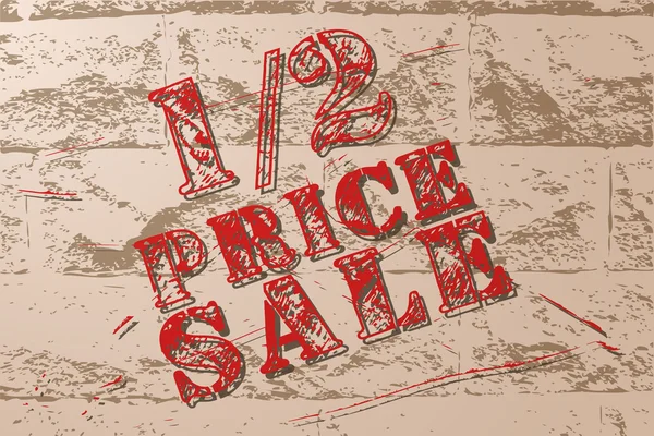 Vintage 1 / 2 price sale banner — стоковый вектор