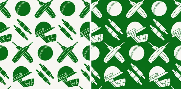 Kriket oyun ekipmanları desen — Stok Vektör