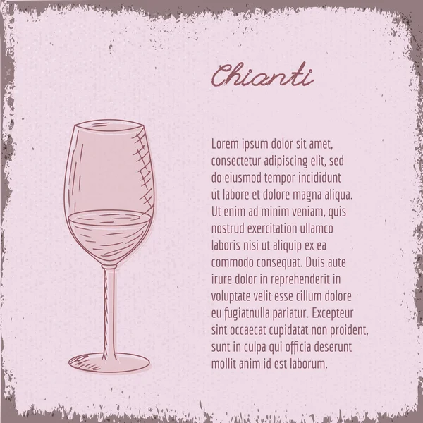 Restaurant menu with  wine glass — Stock Vector