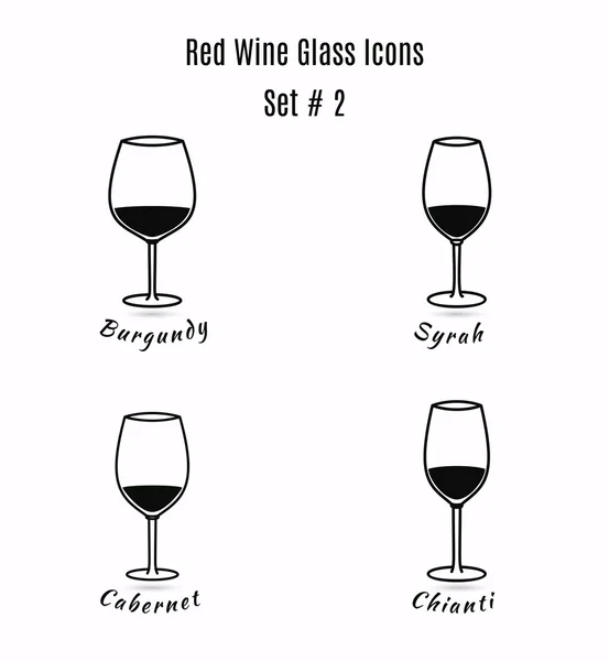 Iconos copas de vino — Vector de stock