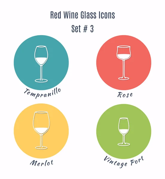 Ícones de copos de vinho —  Vetores de Stock